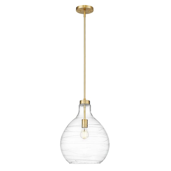 Z-Lite Bon Air Pendant, 1-Light, 13 In.W x 17.5 In.H, Modern Gold/Clear 496P13-MGLD - main